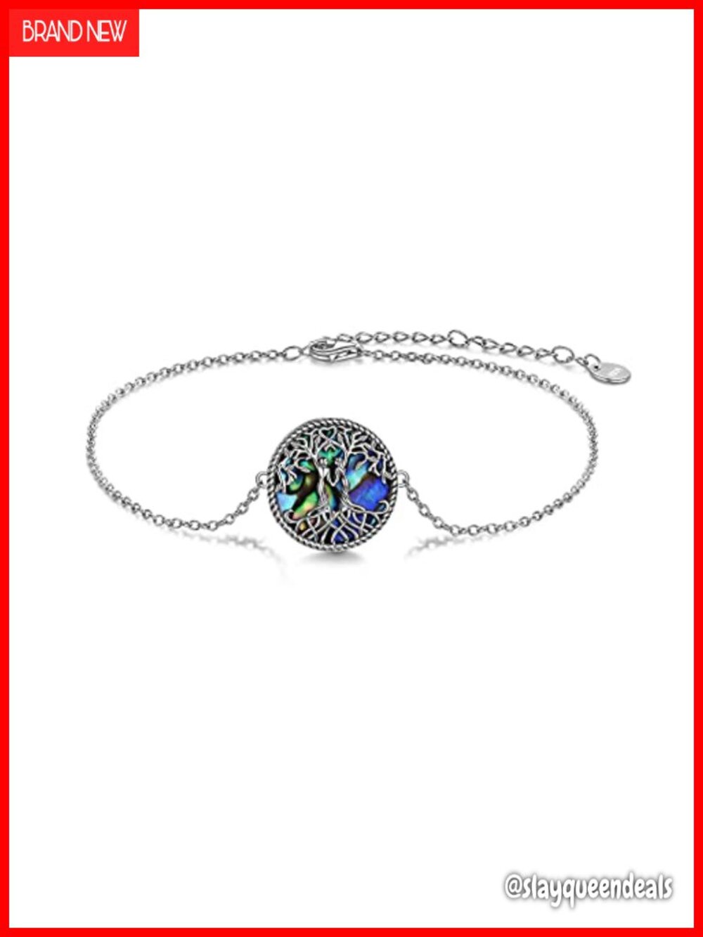 Sterling Silver Tree of Life Bracelet Adjustable 7-9in Gift Box Sister Jewelry